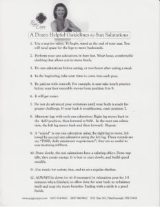 Description Standard Sun Salutations